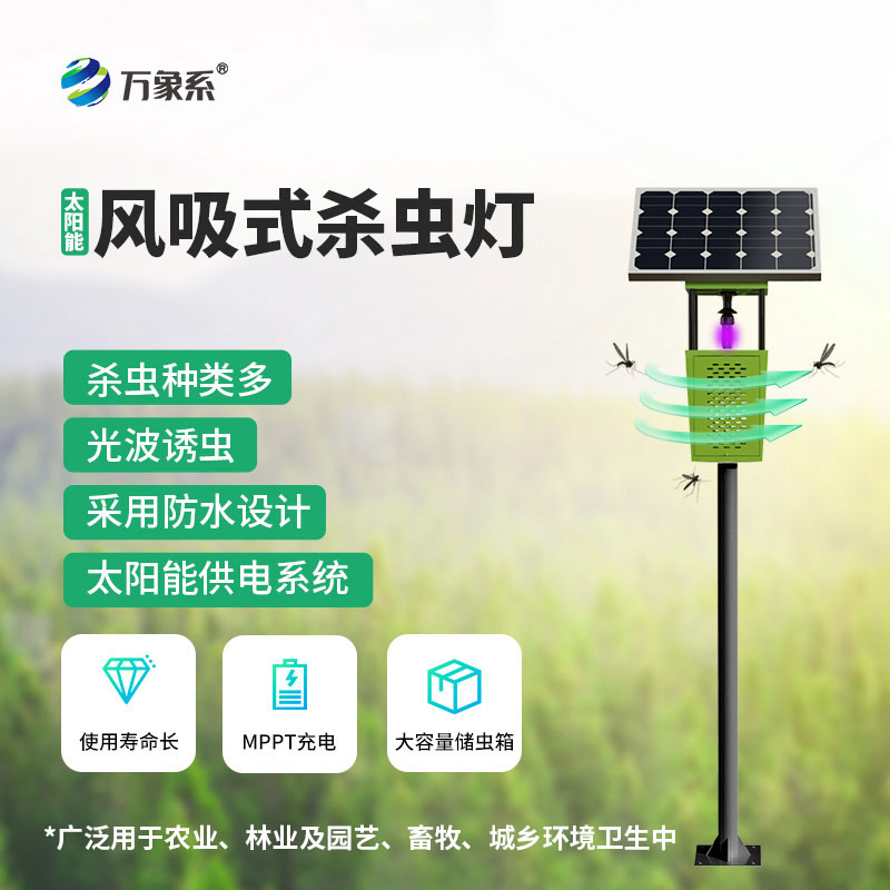 Solar insect killer with wind suction