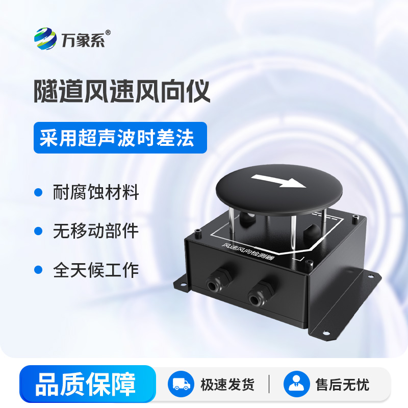 Tunnel wind speed and direction detector