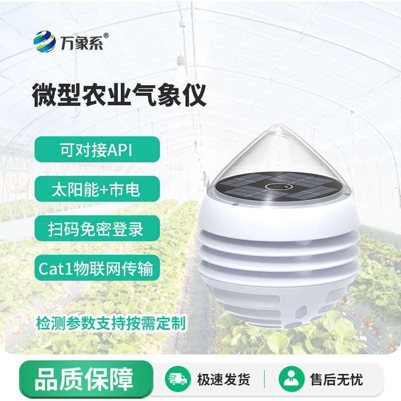 Field mini weather station is online! The micro agricultural weather station accurately controls the microclimate of the plot.